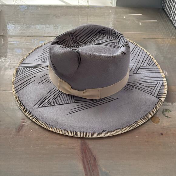 Original USA Gray Geometric Design Cowgirl Hat NWT - Picture 1 of 13